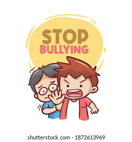 Stop Bullying Now with Illustration