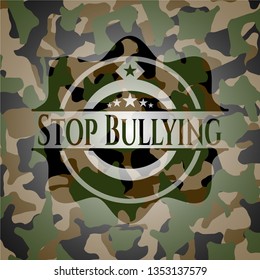 Stop Bullying on camouflage texture