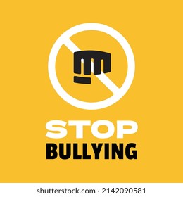 Stop bullying poster, stop bullying campaign illustration design
