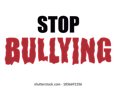 Stop Bullying Poster On White Background Stock Vector (Royalty Free ...