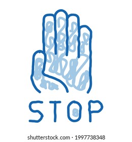 stop bullying sketch icon vector. Hand drawn blue doodle line art stop bullying sign. isolated symbol illustration