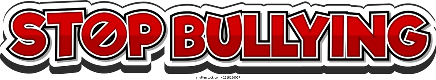 Stop Bullying text for banner or poster design illustration