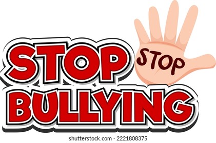 Stop Bullying text for banner or poster design illustration