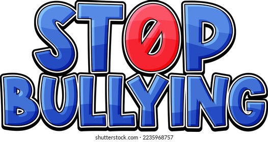 Stop Bullying text for banner or poster design illustration