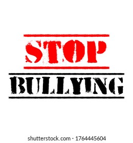 stop bullying text vector poster