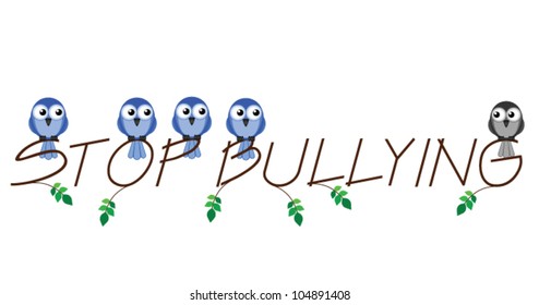 Stop bullying twig text isolated on white background