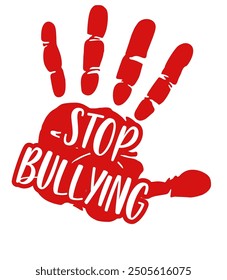 stop bullying vector illustrasi red