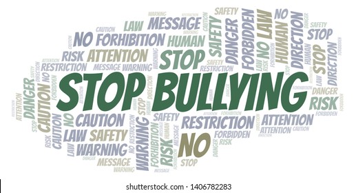 Stop Bullying word cloud. Wordcloud made with text only.