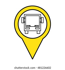 stop bus location pin vector illustration design