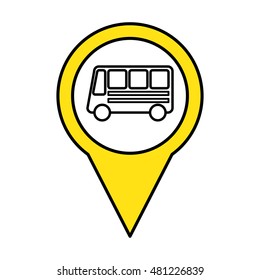 stop bus location pin vector illustration design