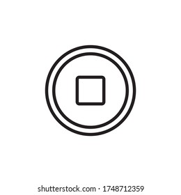 Stop button with circle icon vector