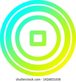 stop button circular icon with cool gradient finish