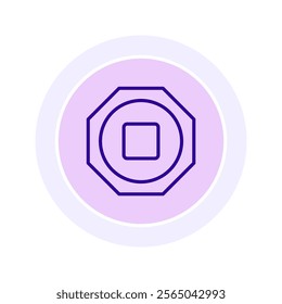 Stop Button color circle icon , vector, pixel perfect, illustrator file