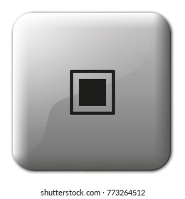Stop button flat vector icon.