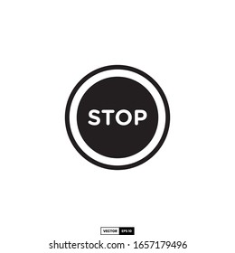 icono del botón detener, plantilla de vector de inspiración de diseño para la interfaz y cualquier propósito