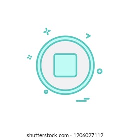 Stop button icon design vector