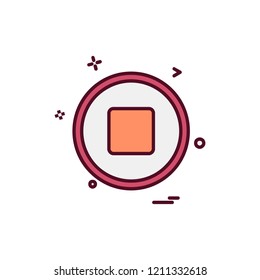 Stop button icon design vector