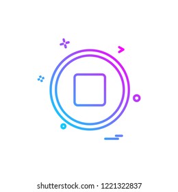 Stop button icon design vector