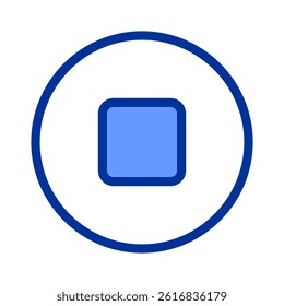 Stop Button Icon Element For Design