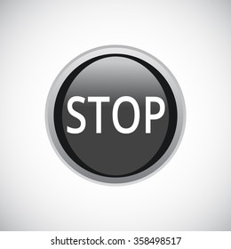 STOP button icon isolated. vector illustration  