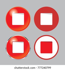 stop button icon set