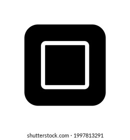 Stop button icon with square style