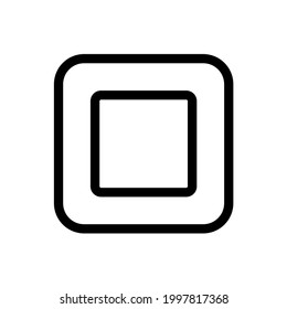 Stop button icon with square style