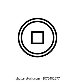 stop button icon vector