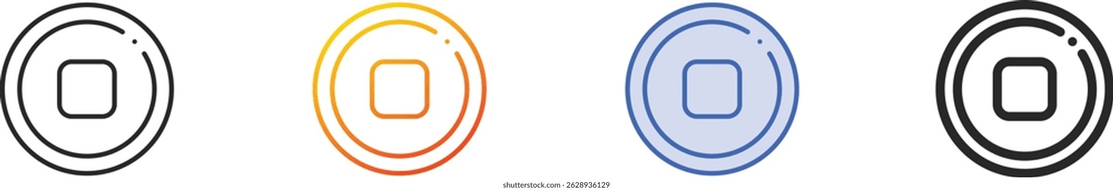 stop button icon.Thin Linear, Gradient, Blue Stroke and bold Style Design Isolated On White Background