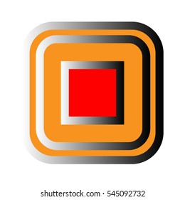 Stop button for music navigation, control sign, vector illustration