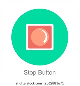 Stop Button and pause icon concept