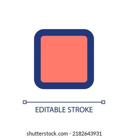 Stop button pixel perfect RGB color ui icon. Music player. Playing multimedia. Simple filled line element. GUI, UX design for mobile app. Vector isolated pictogram. Editable stroke. Arial font used