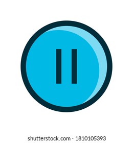 stop button symbol blue icon vector illustration isolated on white background