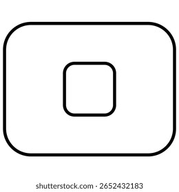 Stop Button thinline icon, vector, pixel perfect, illustrator file. User interface outline style icons. suitable for the needs of your creative project