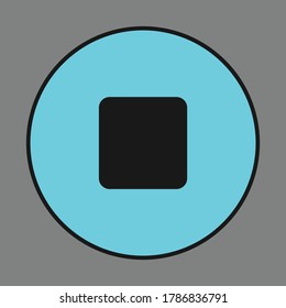 Stop Button Vector. Vector Button. Flat Vector. Line art Vector