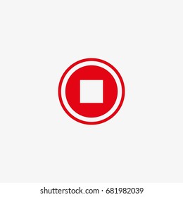stop button vector icon