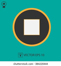 Stop button vector icon EPS 10.Simple isolated sign.