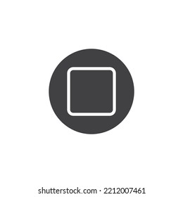 Stop button vector icon. filled flat sign for mobile concept and web design. Media player stop glyph icon. Symbol, logo illustration. Vector graphics