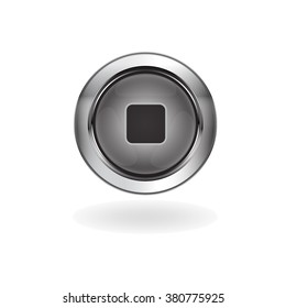 Stop button, Vector illustration