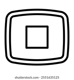 Stop Button Vector Line Icon Design