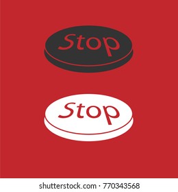 stop button vector. two variants black and white. isolated icon