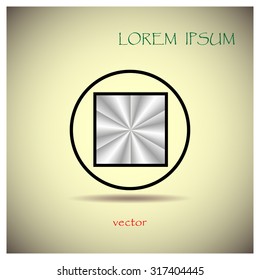 Stop button web icon, vector illustration. Flat design style