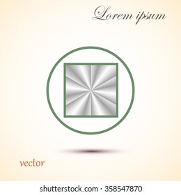 Stop button web icon, vector illustration. Flat design style