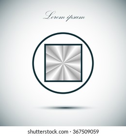 Stop button web icon, vector illustration. Flat design style