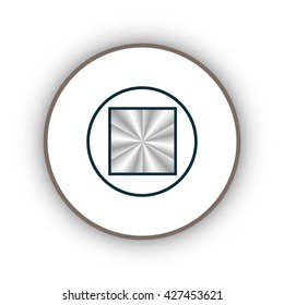 Stop button web icon, vector illustration. Flat design style