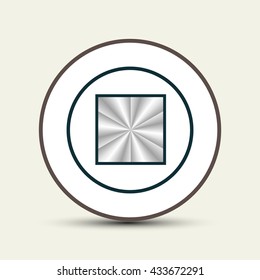 Stop button web icon, vector illustration. Flat design style