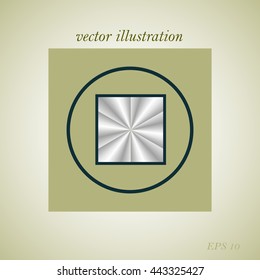 Stop button web icon, vector illustration. Flat design style