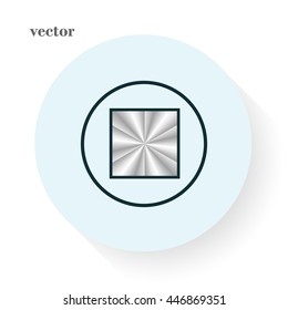 Stop button web icon, vector illustration. Flat design style