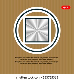 Stop button web icon, vector illustration. Flat design style