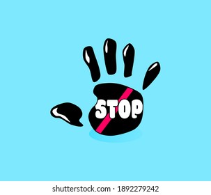 Stop by Hand symbol icon vector illustration in flat design